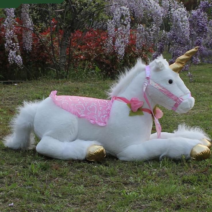 85cm Jumbo White Plush Unicorn
