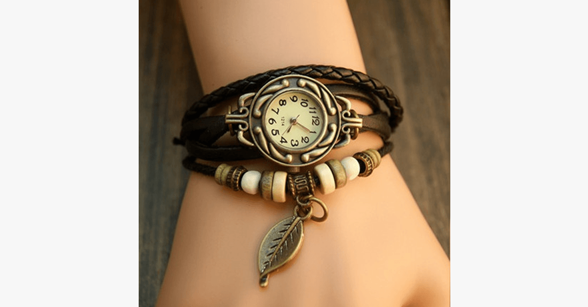 The Boho-Chic Leaf Vintage Watch