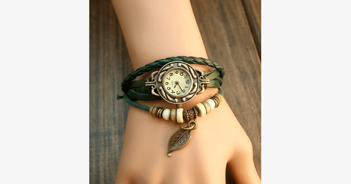 The Boho-Chic Leaf Vintage Watch