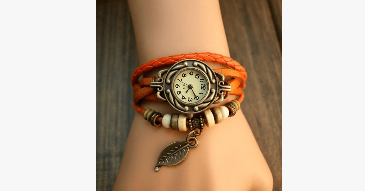 The Boho-Chic Leaf Vintage Watch