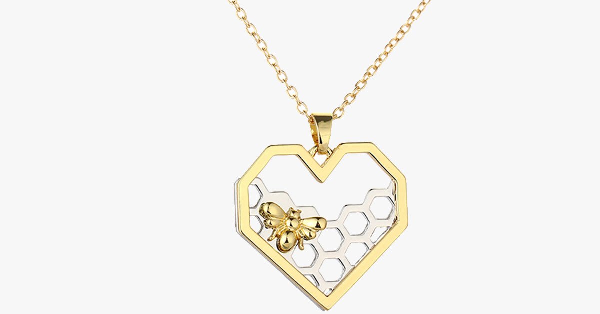 Heart Bee Necklace