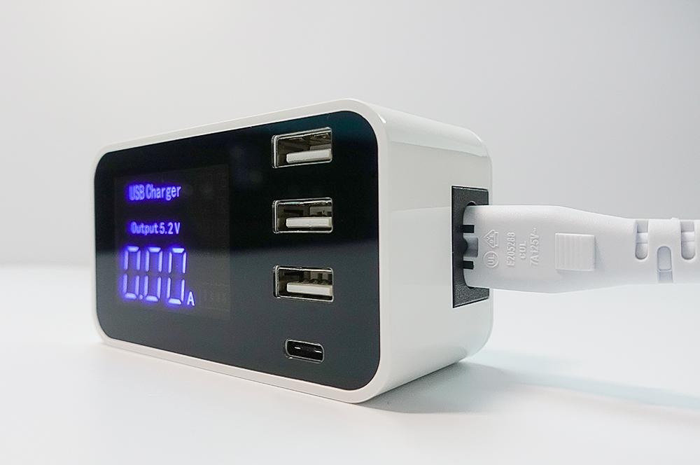Smarter 4-Port USB & Type-C Quick Charge Station with Digital Display