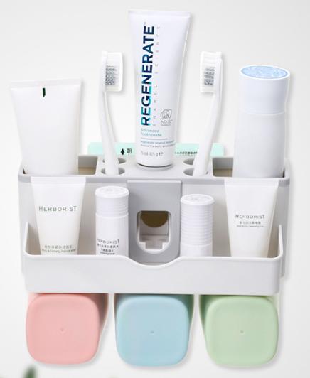 Your Morning Starts Here : Washroom Organizer With Automatic Toothpaste Dispenser