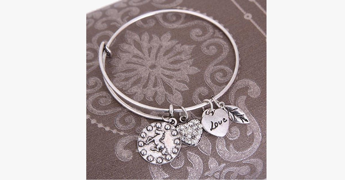 Horse Love Charm Bangle