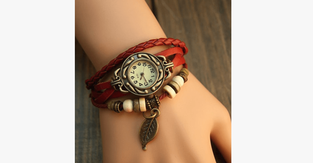 The Boho-Chic Leaf Vintage Watch