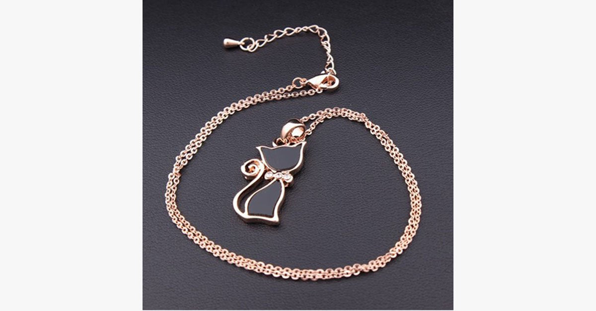 Rose Gold Cat Pendant