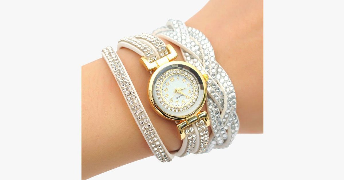 Crystal Wrap Quartz Watch