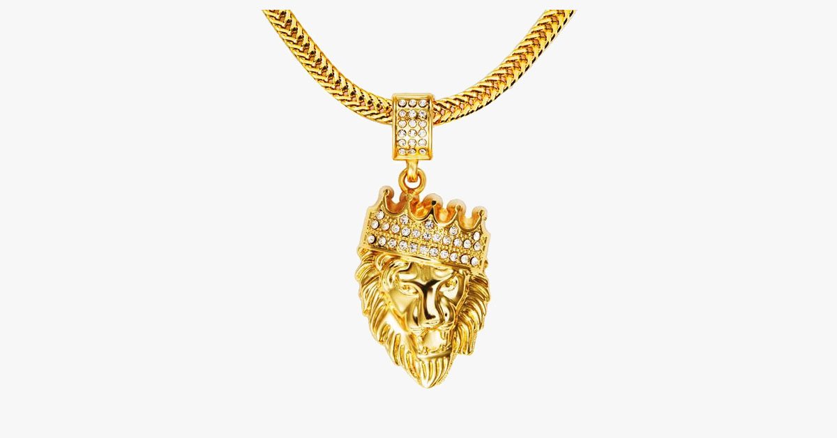 Crown Lion King Pendant Necklace