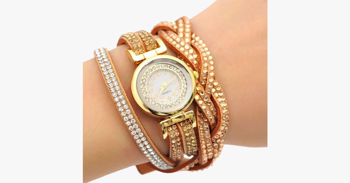 Crystal Wrap Quartz Watch