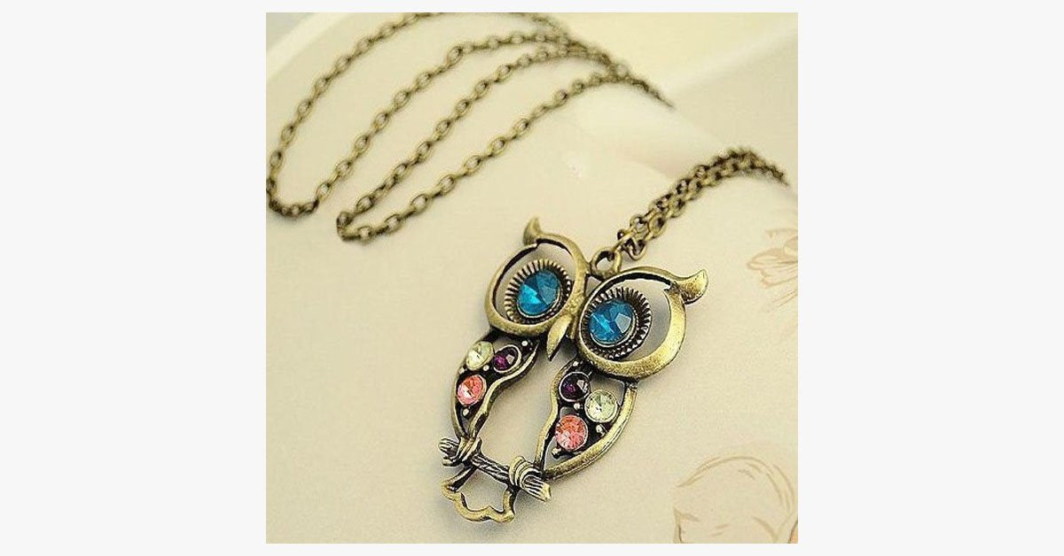 Blue Eyes Owl Pendant