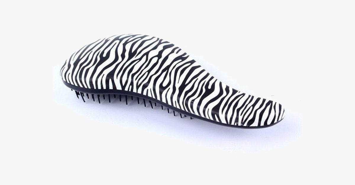 Zebra and Cheetah Print Hair Brush – Untangle the Knots