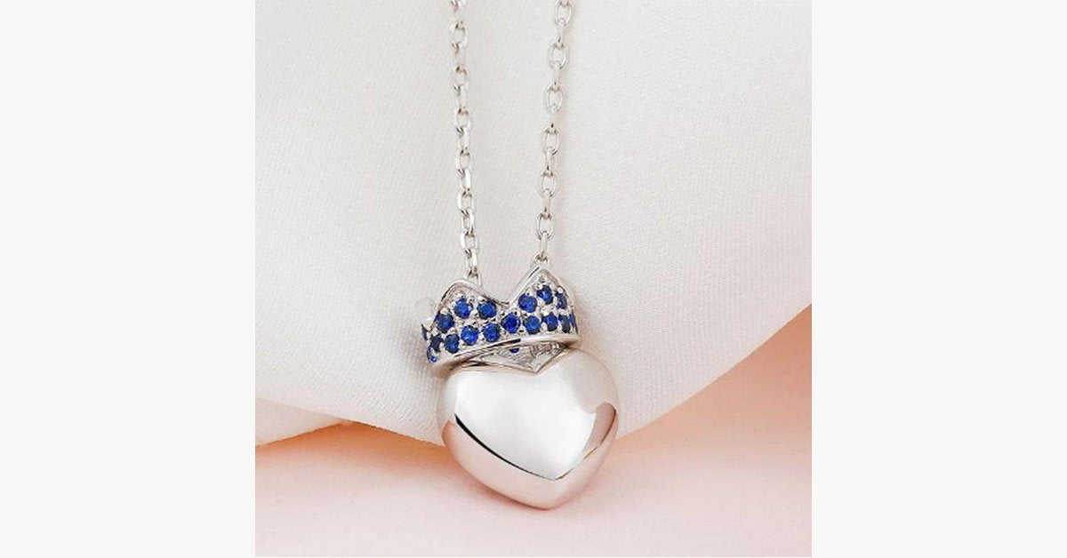 Heart Encrusted Crystal Crown Pendant