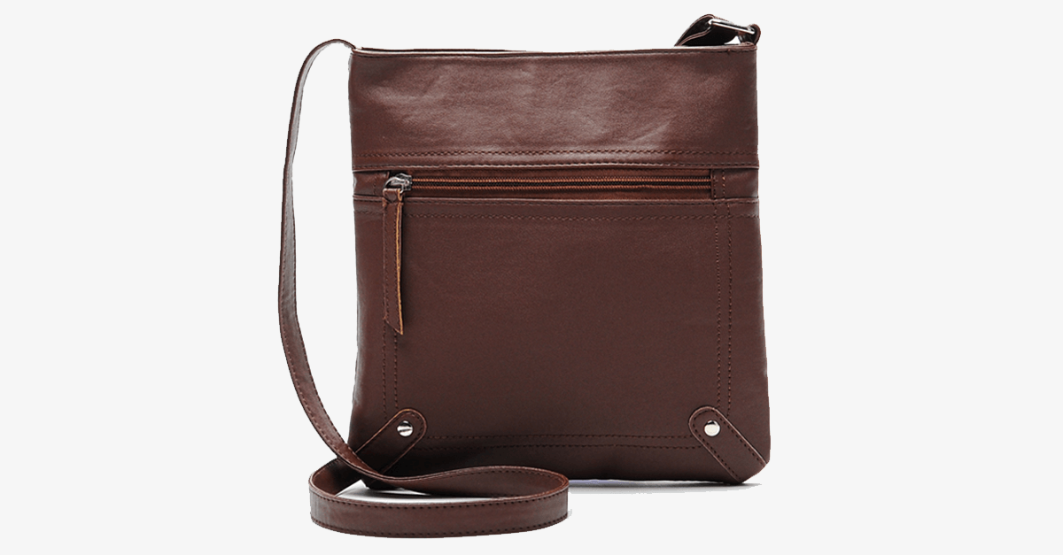 Cross Body Messenger Bag - Made From PU Leather - High Quality - Multi-functional Pockets