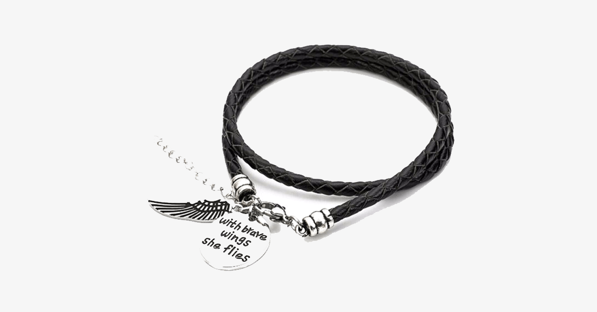 Brave Wings - Hand Stamped Bracelet