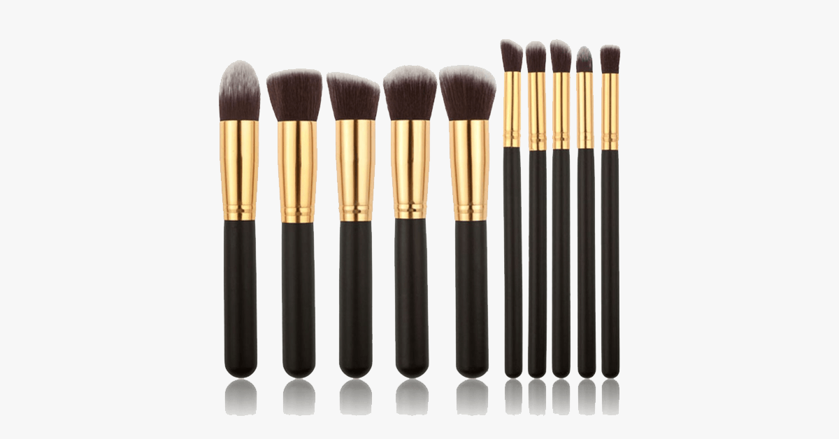 10 Piece Hand Crafted Kabuki Brush Set – Blend Makeup with Style