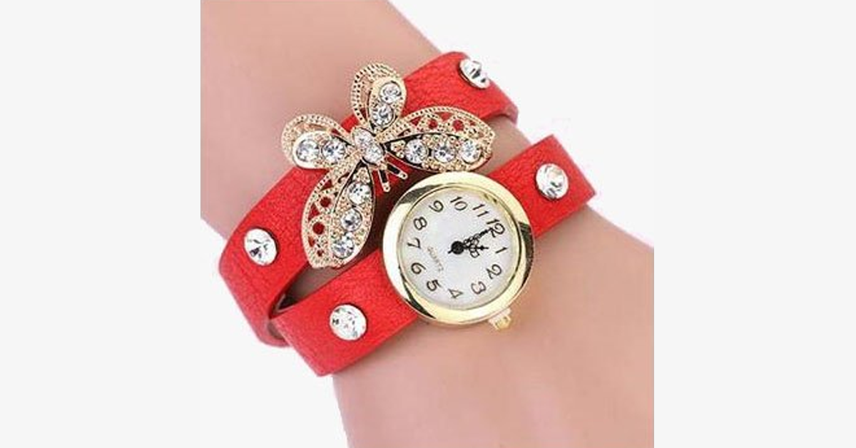 Gold Butterfly Charm Watch – For a Dainty Look!