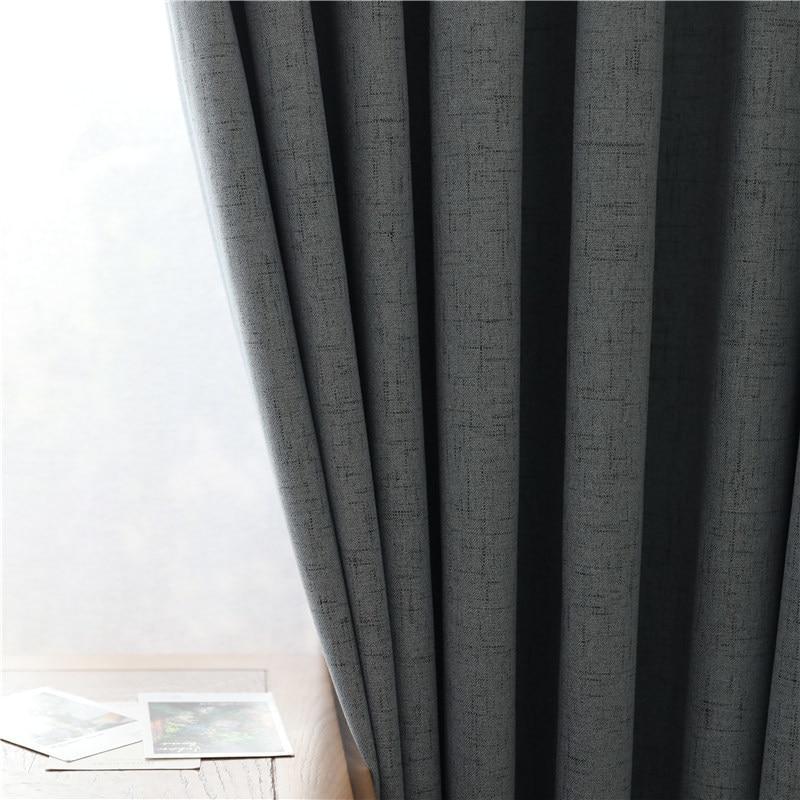 Home Decor Darpe Faux linen Rideaux Window Living room Curtains