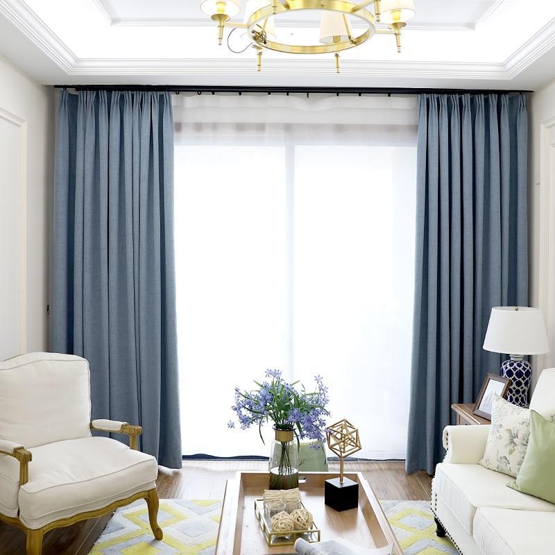 Home Decor Darpe Faux linen Rideaux Window Living room Curtains