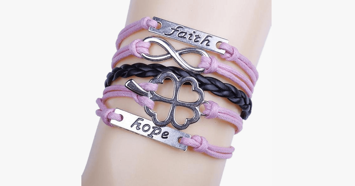 Clover Faith Hope Infinity Bracelet