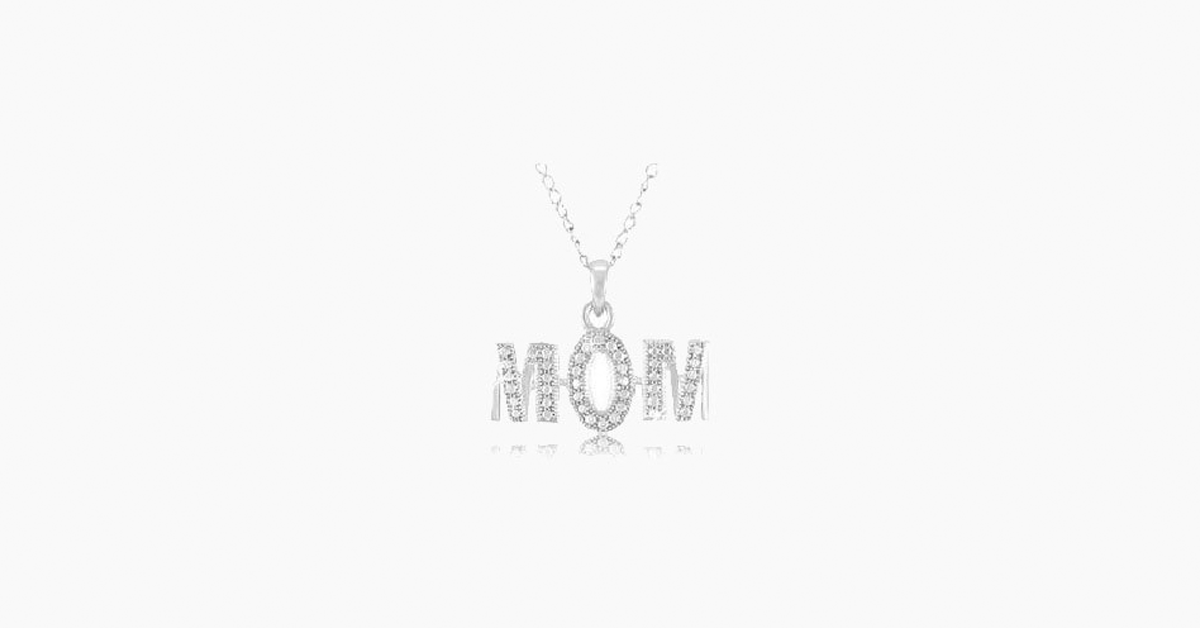 Diamond Accent  MOM Pendant with 18" Chain