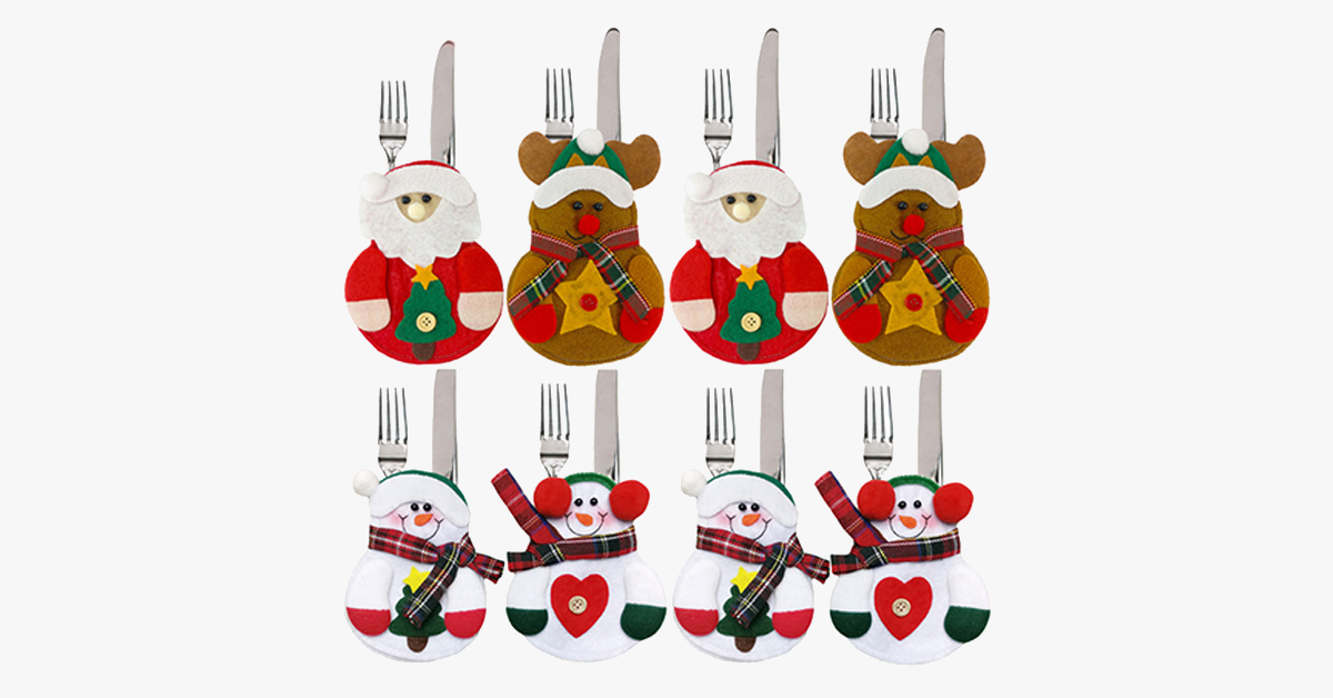 8 Pieces Christmas Tableware Holder