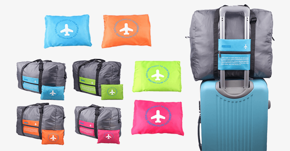 Foldable Duffle Bag - Made From Nylon with Durability - Adjustable Straps - Sturdy Top Handle - Foldable Design