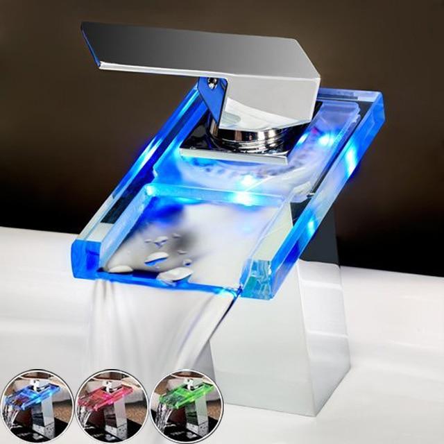Bathroom Waterfall LED Faucet