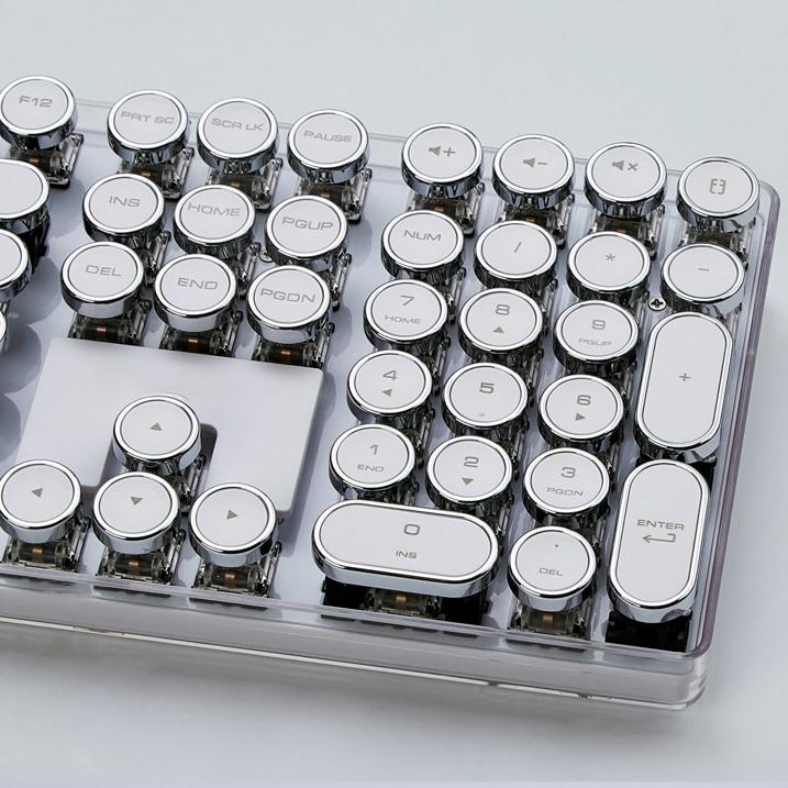 Retro Typewriter Keyboard Keycaps, White