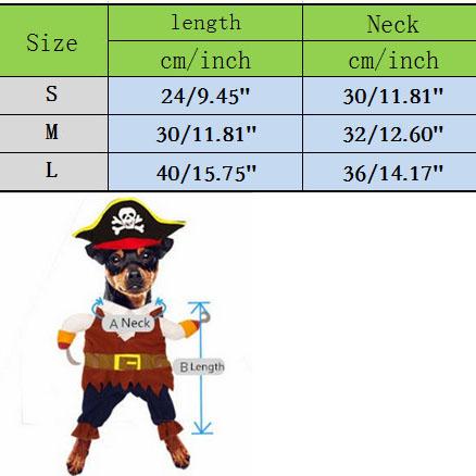 Funny Cat Costume Pirate Suit Corsair