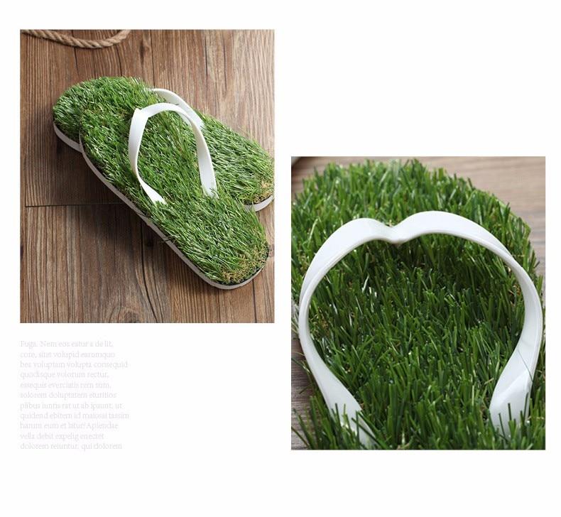 Green Grassy Flip Flops