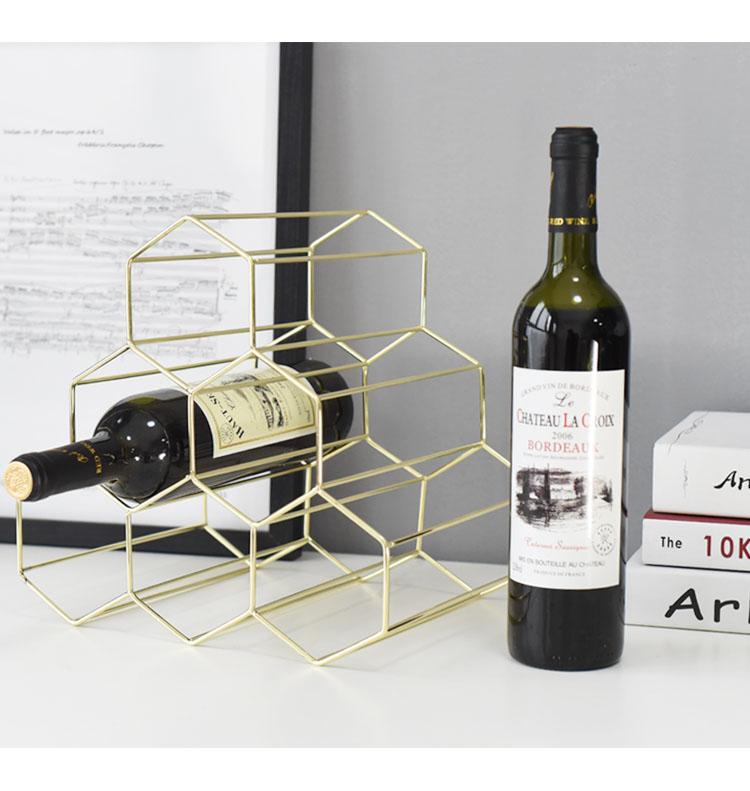 Metallic Honeycomb Wine Rack