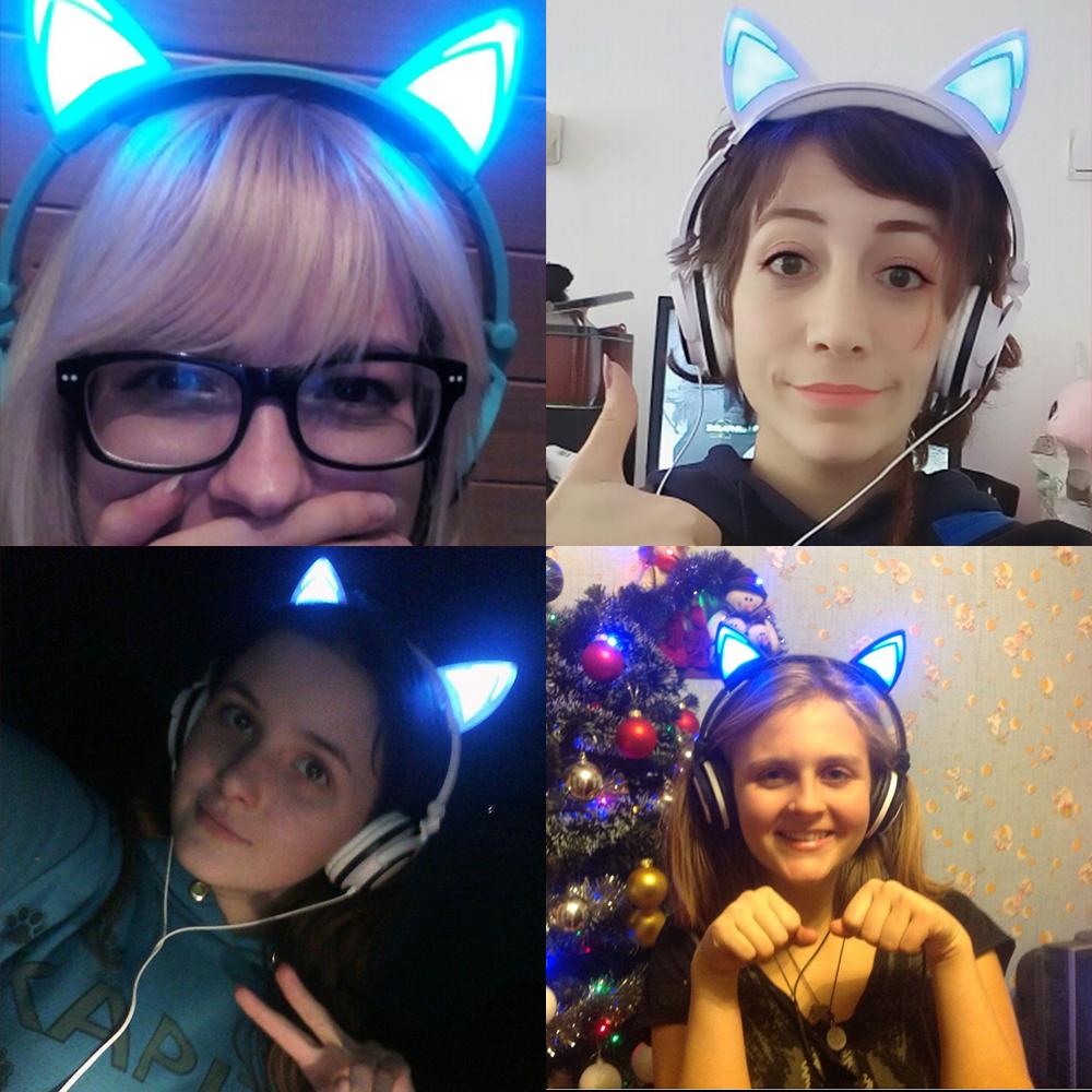 Flashing Cat Ear Headphones