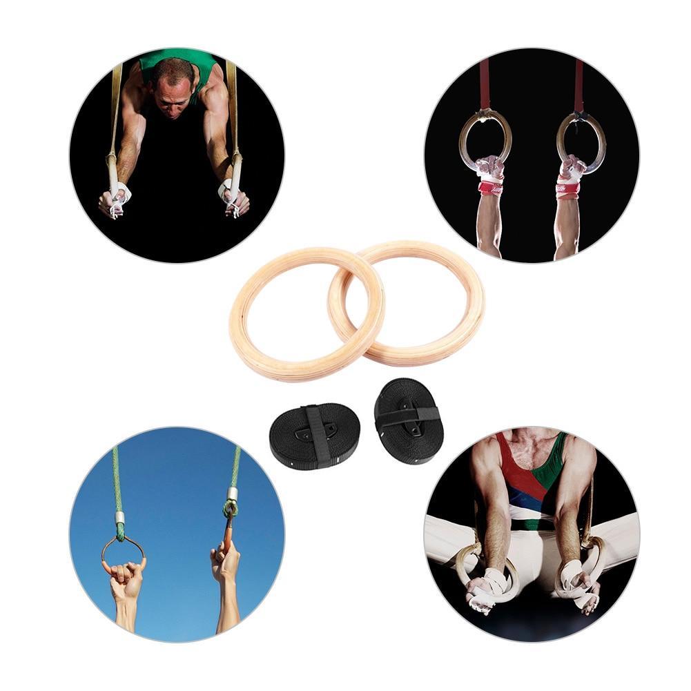 2pcs Wooden Gymnastics Birch Ring