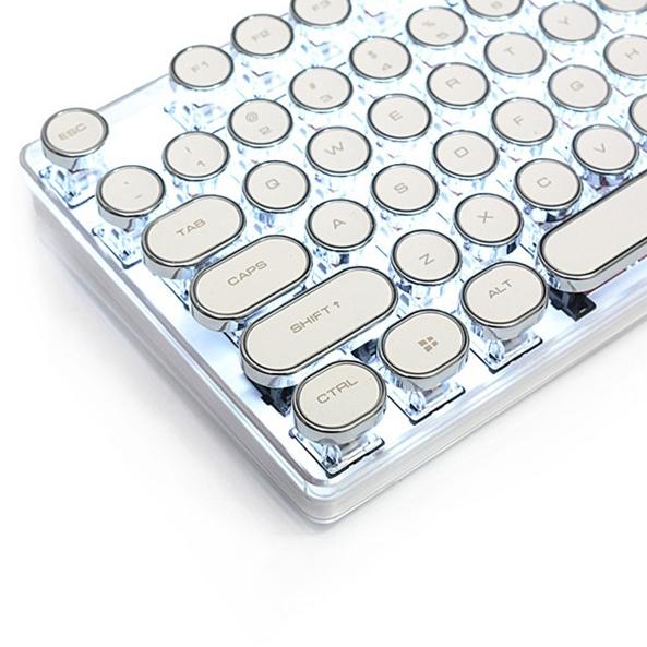 Retro Typewriter Keyboard Keycaps, White