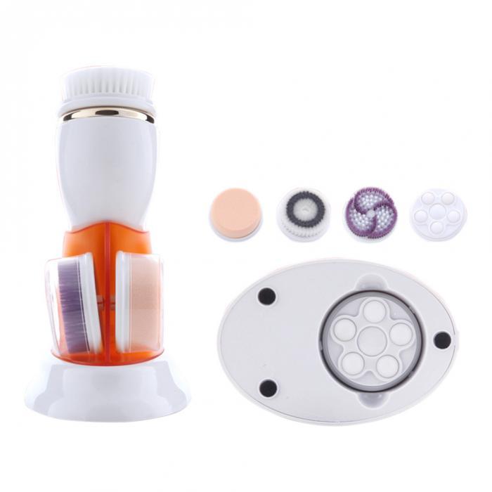 Facial Cleansing Brush With Changeable Heads & Stand