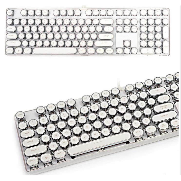 Retro Typewriter Keyboard Keycaps, White