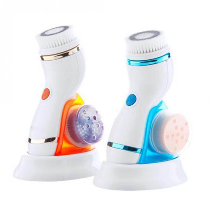 Facial Cleansing Brush With Changeable Heads & Stand