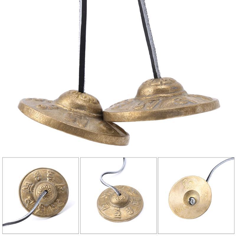 Handcrafted Tibetan Meditation Tingsha Cymbal Bell with Buddhist Lucky Symbols