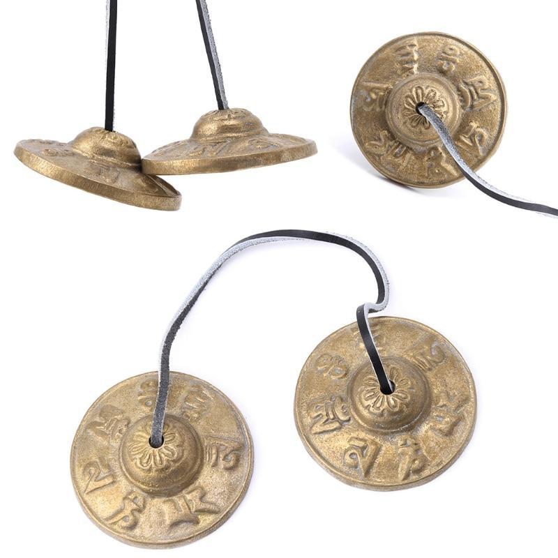 Handcrafted Tibetan Meditation Tingsha Cymbal Bell with Buddhist Lucky Symbols