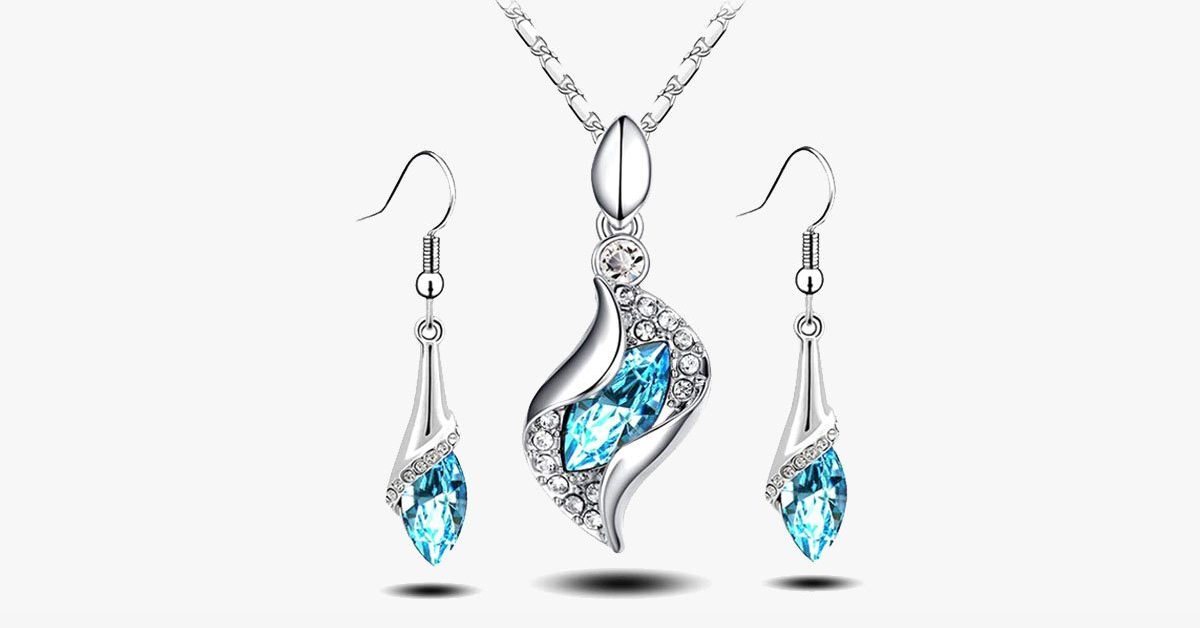 Hanging Crystal Drop Pendant Set
