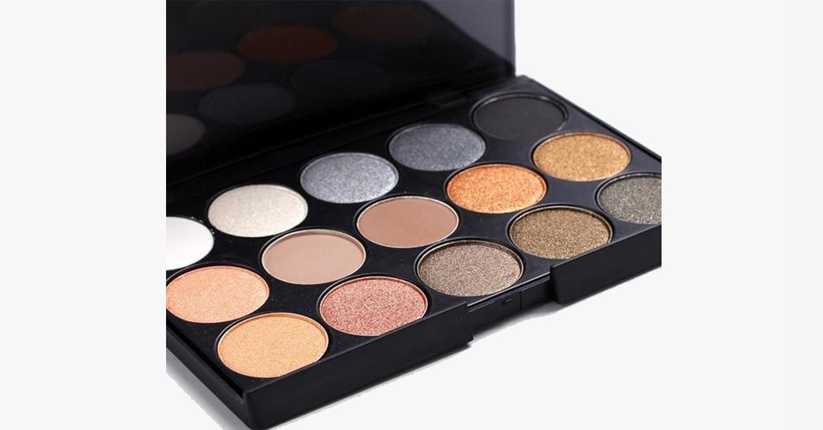 Hazel-Midnight Blue Eyeshadow Palette with 15 Shades- Smooth & Consistent Eyeshadow for a Bold Look