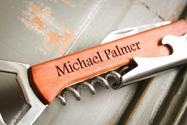 Personalized Engraving Corkscrew + Wine Bottle Opener