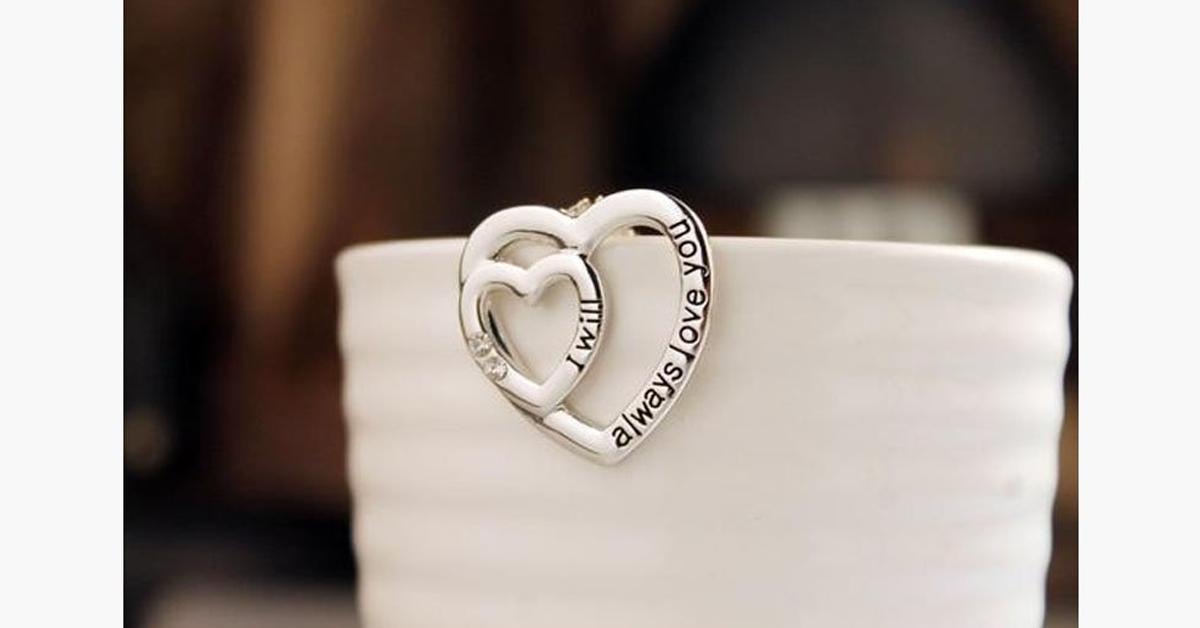 I Will Always Love You - Double Heart Necklace