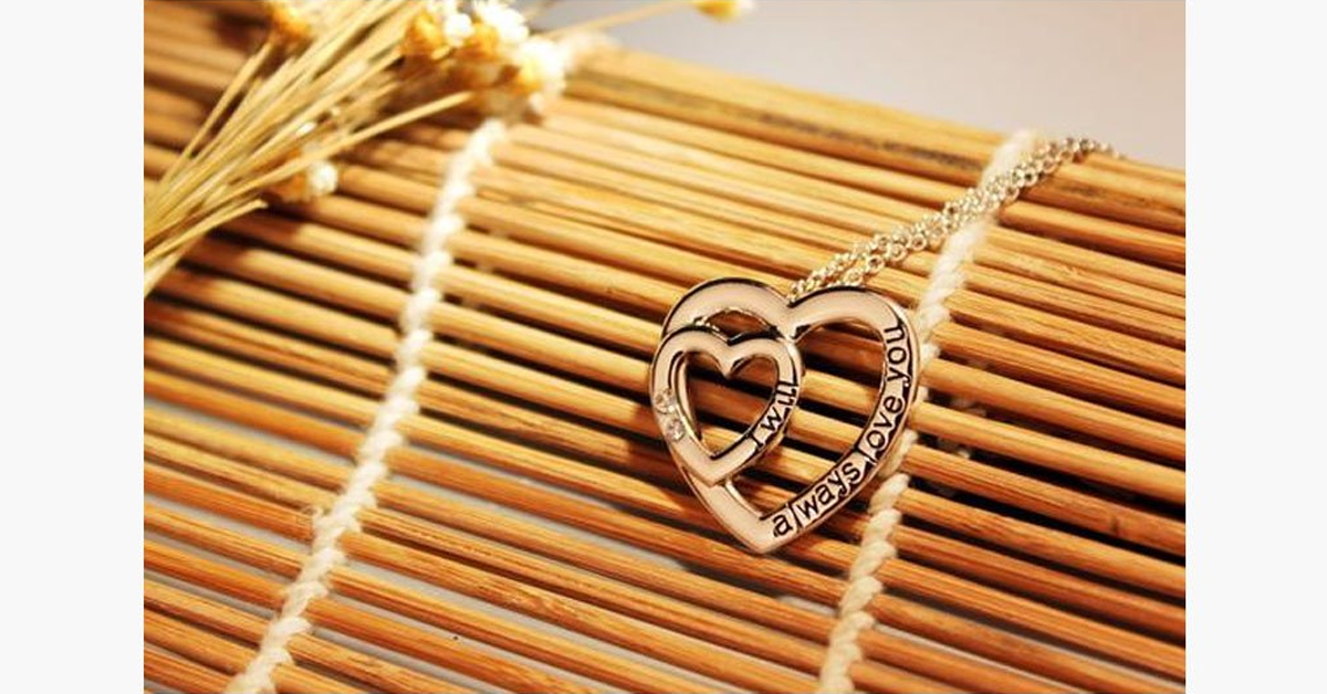 I Will Always Love You - Double Heart Necklace