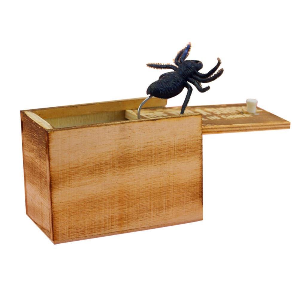 Wooden Prank Spider Scare Box