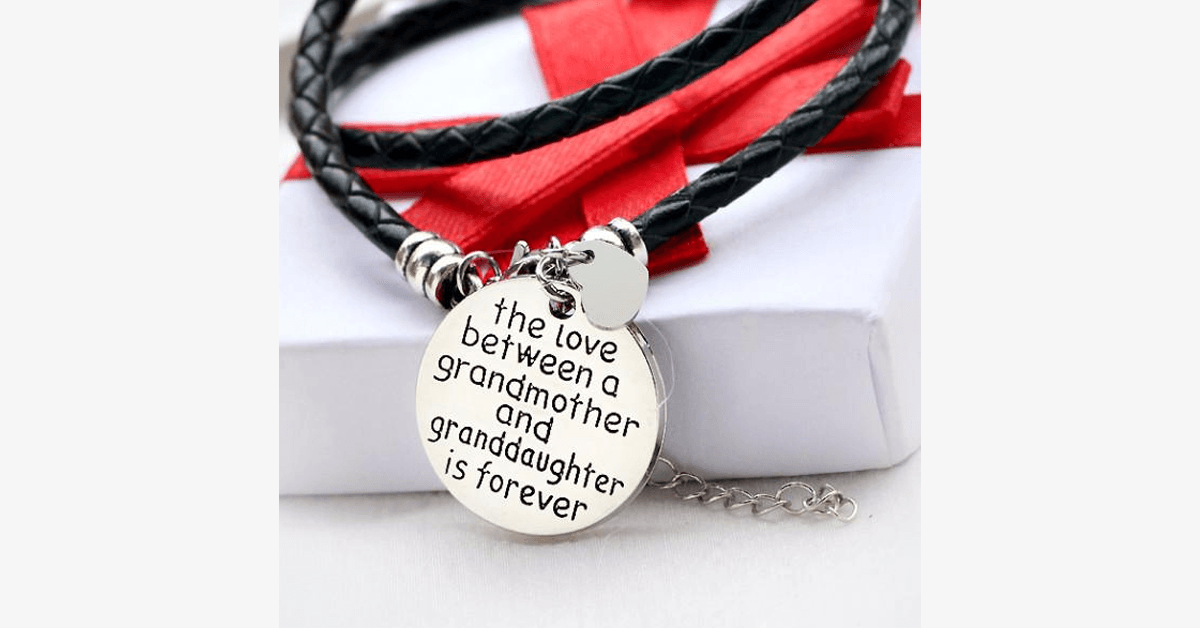 The Love Between A Grandmother and Granddaughter is Forever - Hand Stamped Bracelet