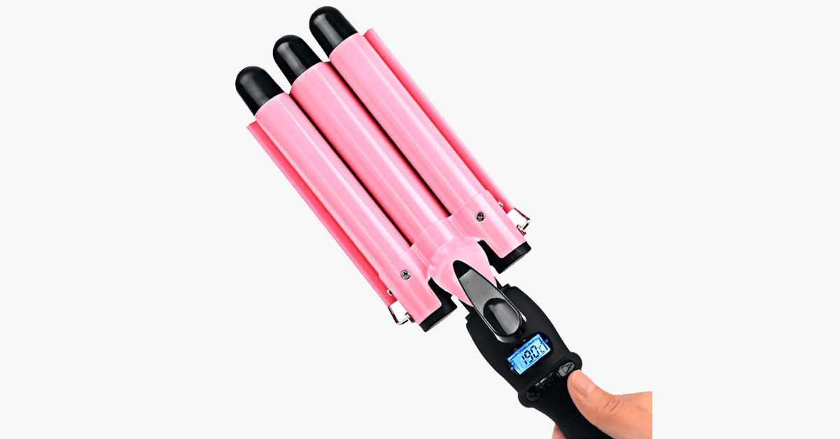 Salon Quality Triple Barrel Curling Iron, Perfect Fast Curls Deep Waves
