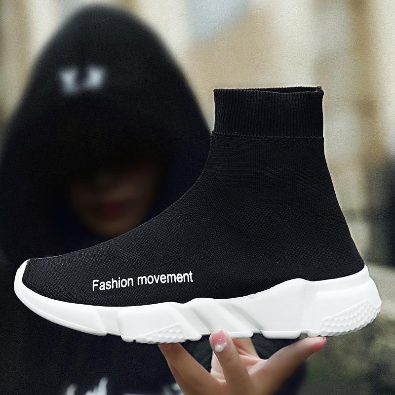 Light High Top New Breathable Flying Socks Shoes Sports Stretch Sneakers