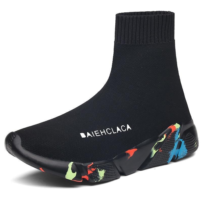 Light High Top New Breathable Flying Socks Shoes Sports Stretch Sneakers