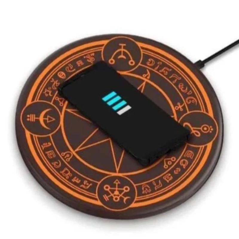 Anime Card Captor Sakura Black Pink clow cards Magic Circle Wireless Charger  For iPhone Smart Phone